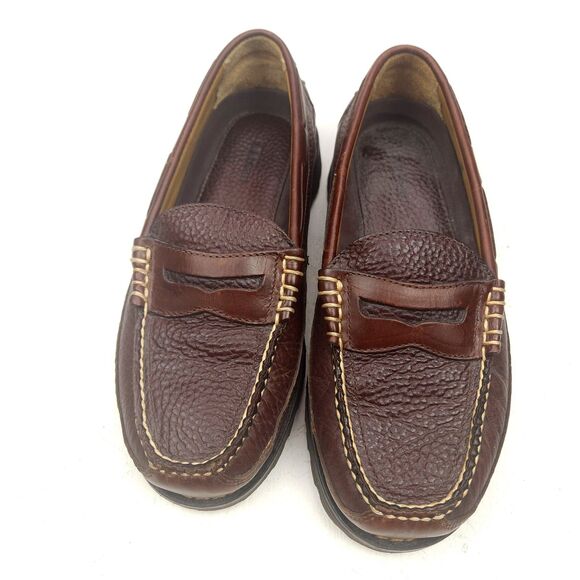 LL BEAN ALLAGASH Hand Sewn Bison Leather Penny Loafer 244478 men 7.5 EE main image 4